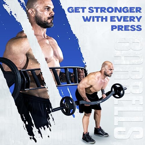 Yes4All Multi Grip Barbell & Cable Attachment - Swiss Bar, American Bar for Greater Range of Motion, Home Gym & Support