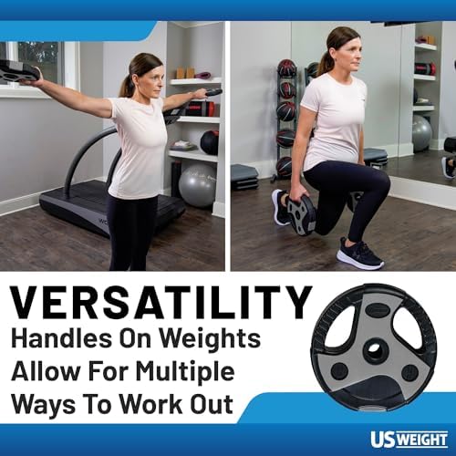 US Weight 43 LB Barbell Weight Set for Home Gym with Adjustable Weights for Muscle Building and Fitness Lifting