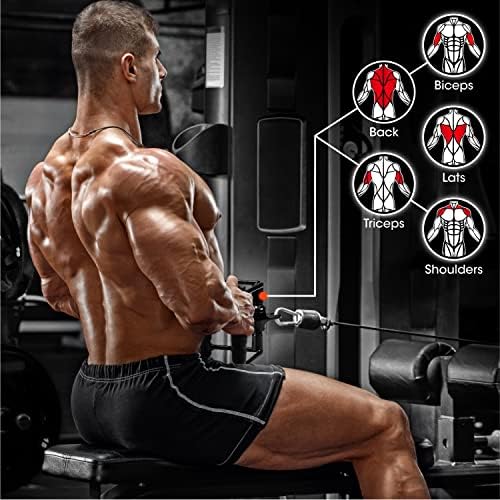 Yes4All Cable Machine Attachment, Double D Handle & Tricep Rope Cable Attachment, Gym Weight Machine Accessories Load 88