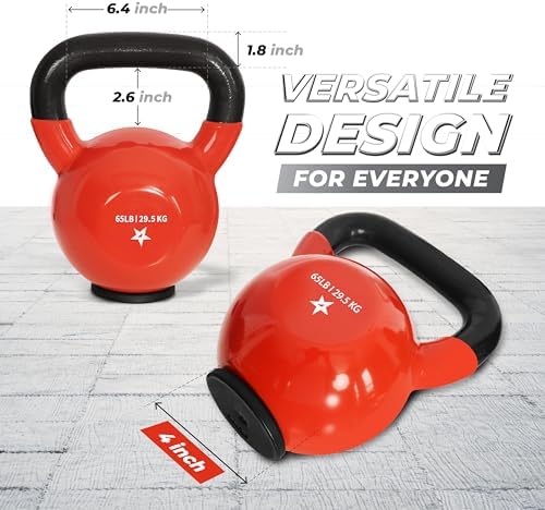 Yes4All Rubber Base Kettlebells for WomenStrength Training (10-65 lbs) Yes4All Kettlebells for Women Fitness Rubber Ba