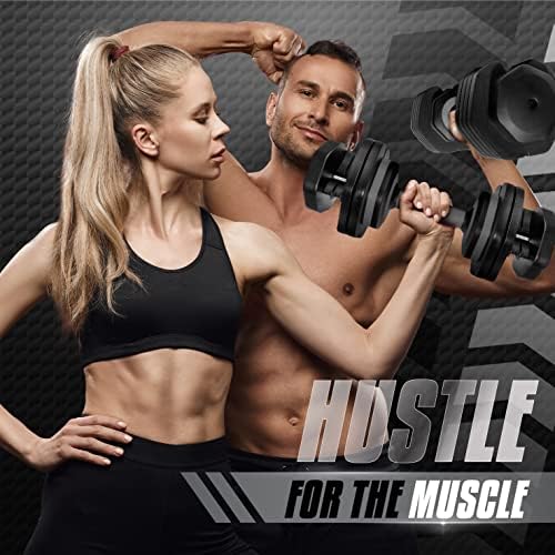 Yes4All 25/55LB Adjustable Dumbbells, Easy Adjust, Suitable for All Fitness Levels, Perfect for Home Gym, Durable Design