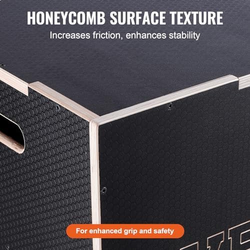 VEVOR 3 in 1 Plyometric Jump Box for Home Gym Training and Conditioning, Easy-to-Assemble Wood Plyo Box, Jumping Trainer