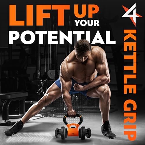 Yes4All Kettlebells Grip, Dumbbell Grip Handle, Kettlebell for Home Gym, Convert Dumbbells into Kettlebells for Home Wor