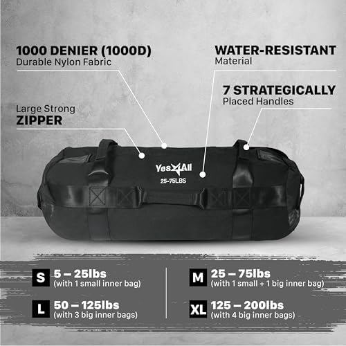Yes4All Adjustable Sand Bags for Workout, Ideal for Home Gym and Fitness Lovers, Multiple Colors and Sizes Available (5