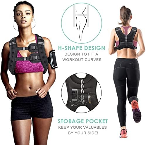 Prodigen Weighted Vest for Women and Men 8 12 16 20 25 30 Lbs for Strength Training and Cardio