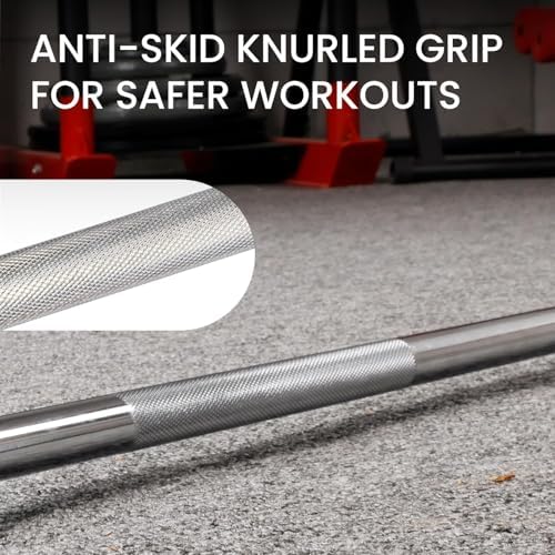 Fitvids Olympic Barbell Bar for Powerlifting and Weightlifting, High Capacity 700 Pound, 2 Inch Diameter Barbell