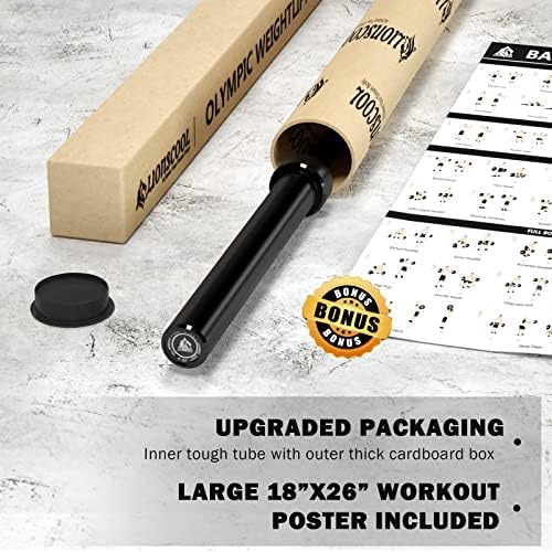 LIONSCOOL Olympic Barbell 7FT for Weightlifting and Powerlifting - 1500lbs Capacity - Strength Training for Squats, Dead