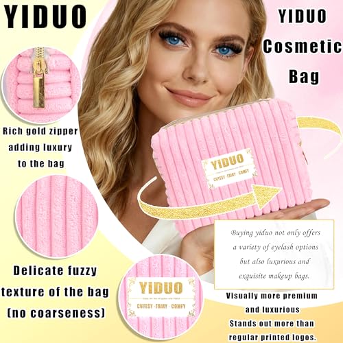 40D/60D Volume C/D Curl Lash Clusters Kit for Eyelash Extensions, Portable Makeup Bag with Lash Bond and Seal, 10-18mm