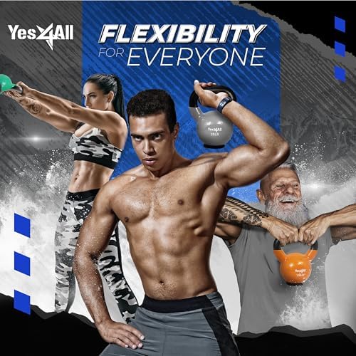 Yes4All Rubber Base Kettlebells for WomenStrength Training (10-65 lbs) Yes4All Kettlebells for Women Fitness Rubber Ba