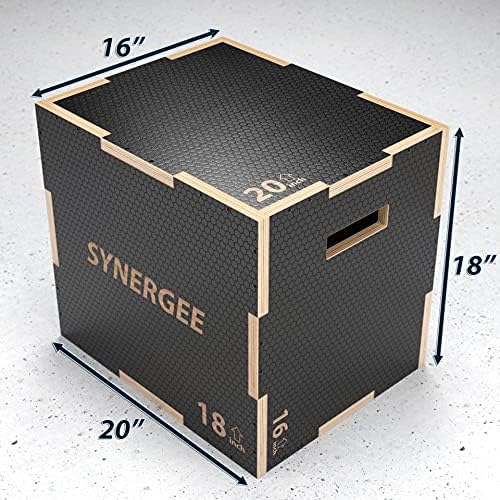 Synergee 3 in 1 Non-Slip Plyometric Box for Jump Training and Conditioning Synergee Wooden Plyo and Soft Plyo Box All