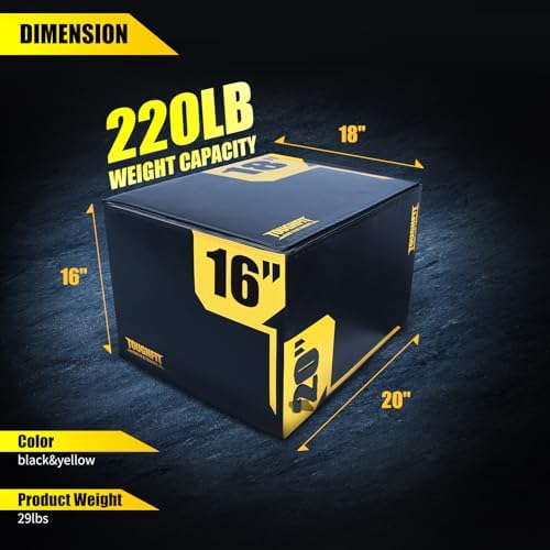 ToughFit Plyo Box - Adjustable Height Foam Plyometric Box for MMA and Crossfit Enthusiasts - Ideal for Home Gym Training