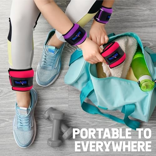 Yes4All Adjustable Wrist & Ankle Weights - Weighted Bands for Fitness Workout, Walking, Jogging and Pilates for Women, M