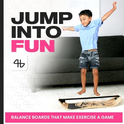 Balance Board for Kids - Wooden Wobble Board - Coordination Training - Perfect for Skateboard, Snowboard, Football, Socc