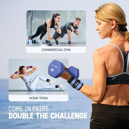 Yes4All Adjustable Wrist & Ankle Weights - Fitness & Strength Training for Women & Men, Versatile Colors - |5 LB Pair, P