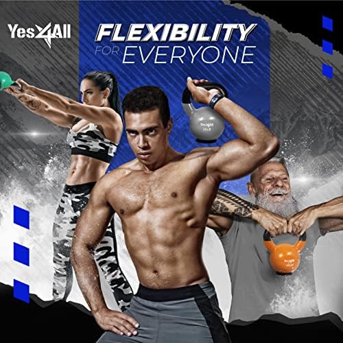Yes4All Rubber Base Kettlebells for WomenStrength Training (10-65 lbs) Yes4All Kettlebells for Women Fitness Rubber Ba