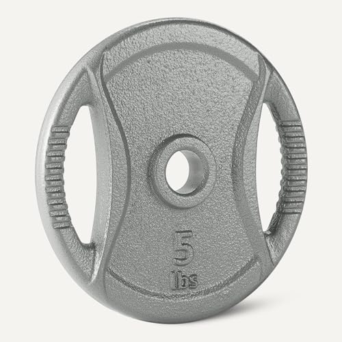 Amazon Basics 1-Inch Cast Iron Grip Weight Plates for Home Gyms and Fitness Lovers | Amazon Basics 1-Inch Cast Iron Gri