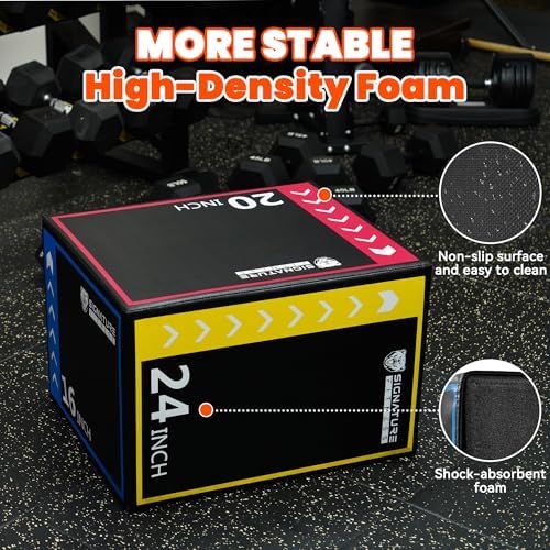 Fitvids Foam Plyo Box for Home Gym Training | 3-in-1 Box Jump Platform | Fitness Workout Exercise | Multiple Colors