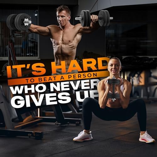 Yes4All Chrome/Rubber Grip Dumbbell Handles, 14/16/18/24 Inch, For 1" / 1.15" Plates, Weight Bar Connector, Home Gym Fi