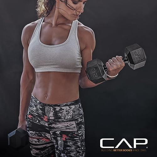 CAP Barbell Rubber Coated Dumbbells for Home Gym Fitness Lovers | Multiple Weight Options | CAP Barbell Heavy Duty Rubb