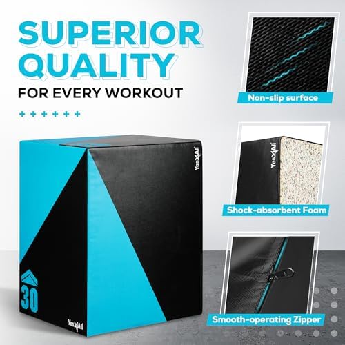 Yes4All Plyo Jump Box for Training & Conditioning | Yes4All 3 in 1 Foam Plyometric Jump Box for Fitness Workout | Yes4A