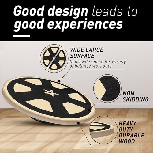 Yes4All Versatile Wooden Wobble Balance Board, Core Training, Exercise Balance Stability Trainer