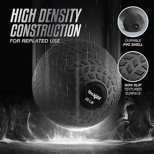 Yes4All Slam Balls, Durable PVC Sand Filled, Core Strengthening Workout Ball for Fitness Enthusiasts at Home Gym