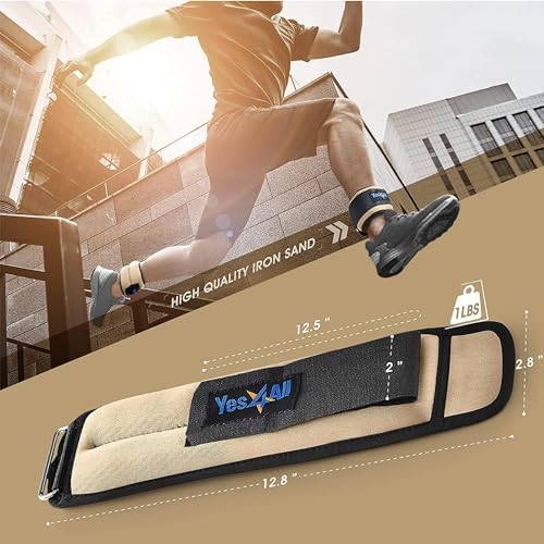 Yes4All Adjustable Wrist & Ankle Weights - Weighted Bands for Fitness Workout, Walking, Jogging and Pilates for Women, M
