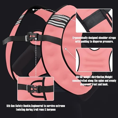 Weighted Vest for Men and Women - 10/15/20lbs - Reflective Stripe - Workout Equipment for Strength Training, Running, Wa