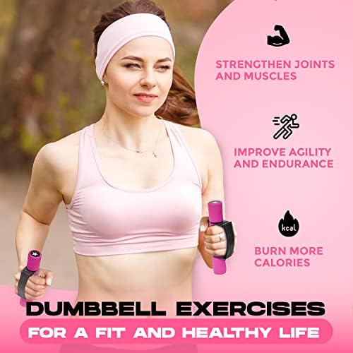 Yes4All Adjustable Dumbbells for Women's Walking Exercise | Yes4All Travel-Friendly Adjustable Dumbbells with Anti-Slip
