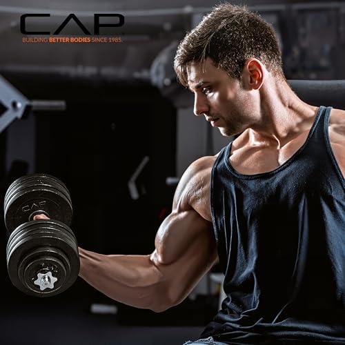 CAP Barbell Adjustable Dumbbell Weight Set for Home Gym Fitness Lovers | Ideal for Home Workouts and Muscle Building |