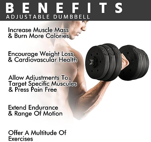 Yaheetech Adjustable Dumbbells Weight Set for Women & Men Home Gym Fitness Equipment