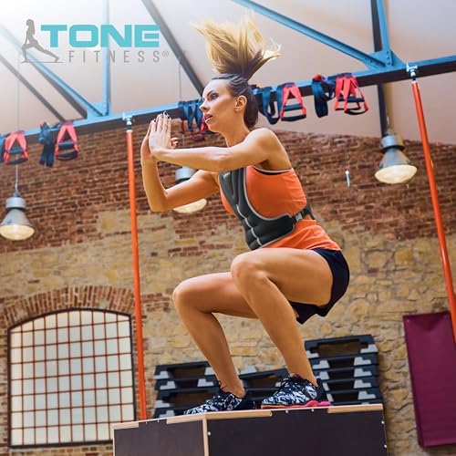 Tone Fitness Weighted Vest for Home Workouts or Outdoor Training - 8lb or 12lb, Adjustable Fit for Men and Women | Tone