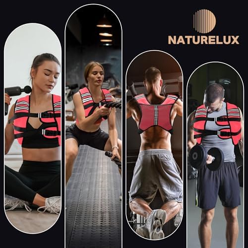 Weighted Vest for Men and Women - 10/15/20lbs - Reflective Stripe - Workout Equipment for Strength Training, Running, Wa
