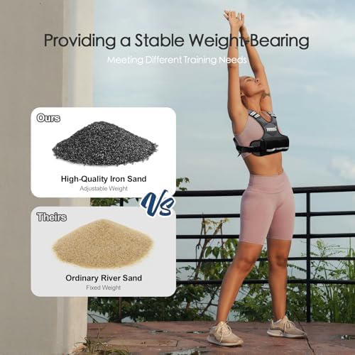 Feyachi Adjustable Weighted Vest for Running Workout and Training - 3-12 lbs / 12-20 lbs / 20-32 lbs - Reflective Design