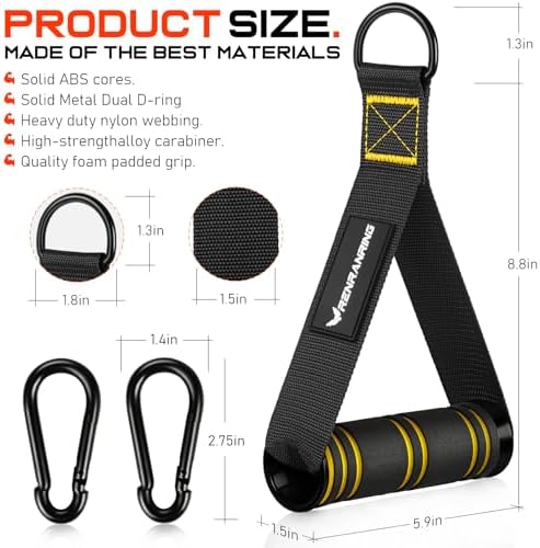 Renranring Replacement Handles for Gym Cable Machines - Strong & Durable Exercise Accessories for Home and Commercial U