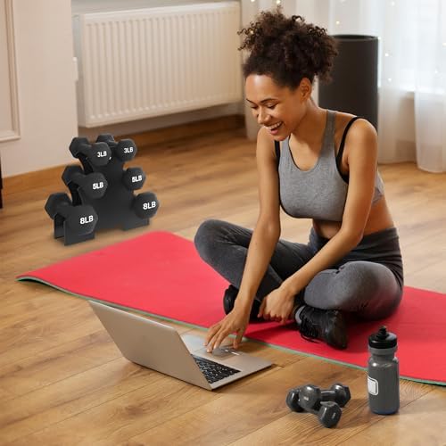 BalanceFrom Neoprene Coated Iron Dumbbell Hex Weights Set for Strength Training at Home | BalanceFrom Non-Slip Iron Dum