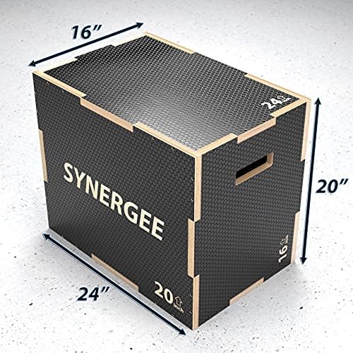 Synergee 3 in 1 Non-Slip Plyometric Box for Jump Training and Conditioning Synergee Wooden Plyo and Soft Plyo Box All