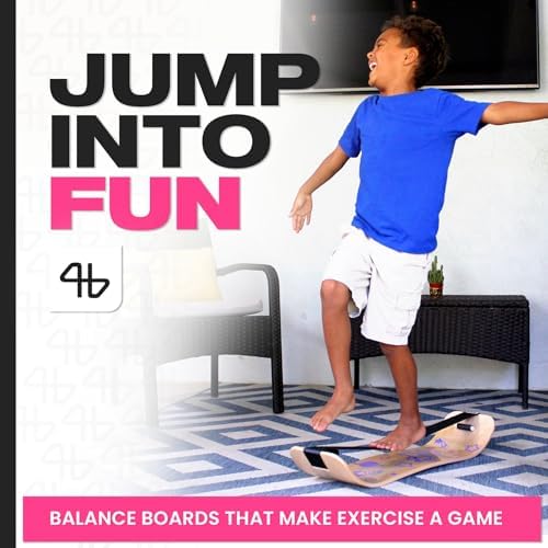 Balance Board for Kids - Wooden Wobble Board - Coordination Training - Perfect for Skateboard, Snowboard, Football, Socc