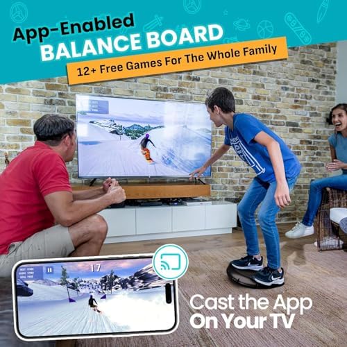 GoBalance Board - Smart Bluetooth Sensor Balance Board for Teens and Adults - 12 Free Games, Home Gym Workout, Fun Balan