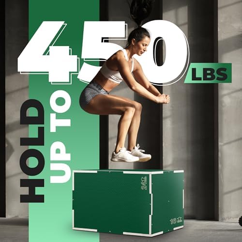 Yes4All 3 in 1 Non-Slip Wooden Plyo Box for Workout Enthusiasts | Yes4All Step Up Box and Plyometric Jump Box for Home