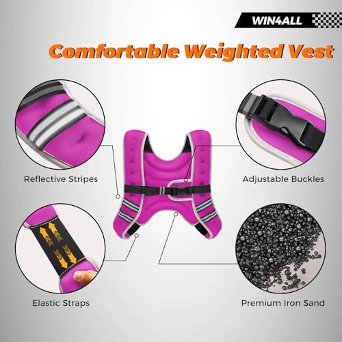 Women's Adjustable 6lb-20lb Weighted Vest for Walking, Strength Training, and Running Black