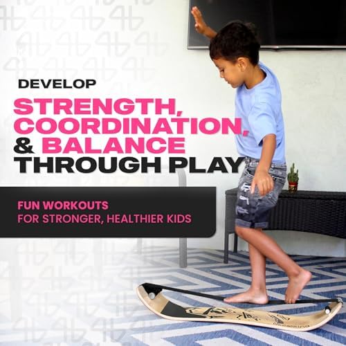 Balance Board for Kids - Wooden Wobble Board - Coordination Training - Perfect for Skateboard, Snowboard, Football, Socc