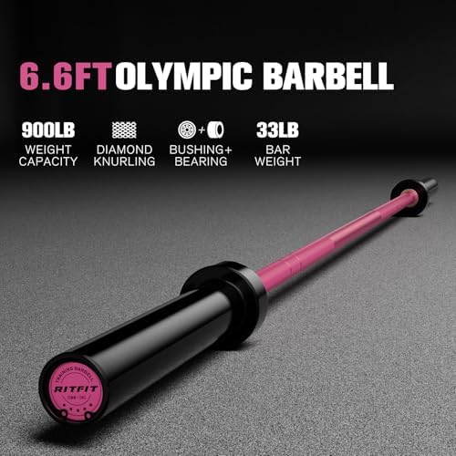 RitFit 7FT Olympic Barbell for Strength and Weightlifting Training - 2 Inch Olympic Bar for Squat, Deadlift, Bench Press