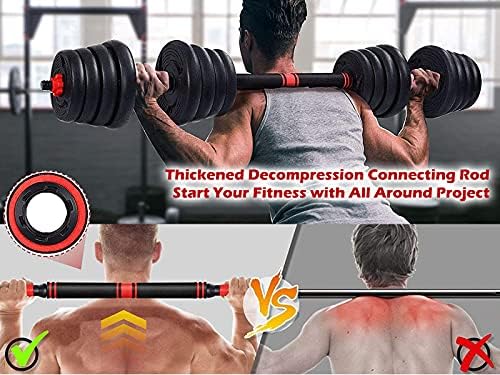 Adjustable Dumbbells Set for Home Gym Work Out Training | Free Weight with Connecting Rod Ideal for Fitness Enthusiasts