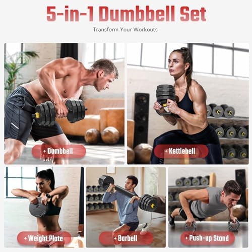 FEIERDUN Adjustable Dumbbells for Home Gym Use by Men and Women during Fitness Exercises