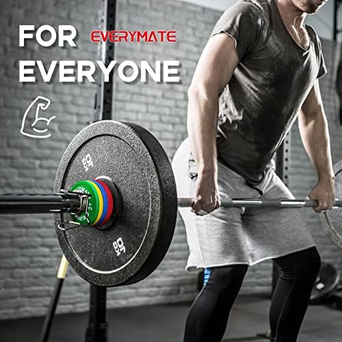 EVERYMATE Rubber Fractional Weight Plates Set of 8 Micro Weight Plate Pair of 0.25LB 0.5LB 0.75LB 1 LB for Olympic Barbe