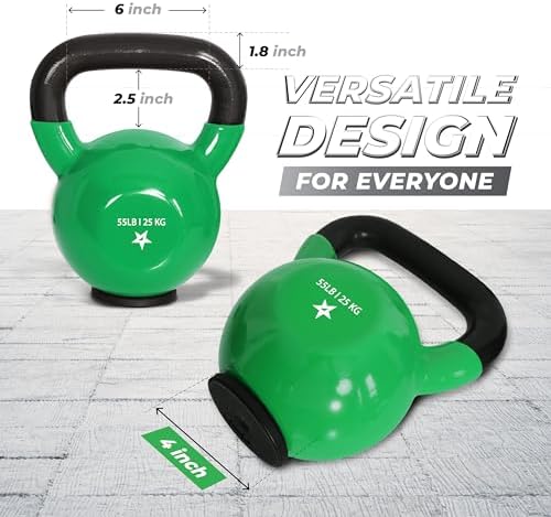 Yes4All Rubber Base Kettlebells for WomenStrength Training (10-65 lbs) Yes4All Kettlebells for Women Fitness Rubber Ba