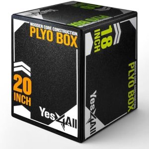 Yes4All Non-Slip Multi-Use Cushioned Plyometric Jump Box for Jumping, Conditioning, Strength Training - 20x18x16 Inches