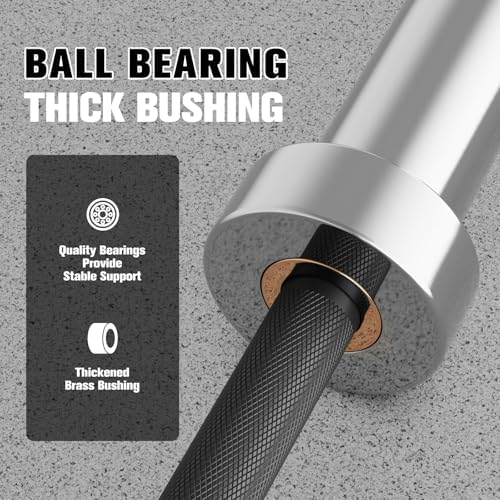 RitFit 7FT Olympic Barbell for Strength and Weightlifting Training - 2 Inch Olympic Bar for Squat, Deadlift, Bench Press