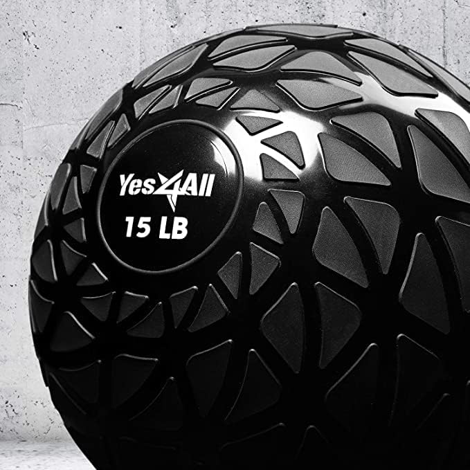Yes4All Slam Balls, Durable PVC Sand Filled, Core Strengthening Workout Ball for Fitness Enthusiasts at Home Gym